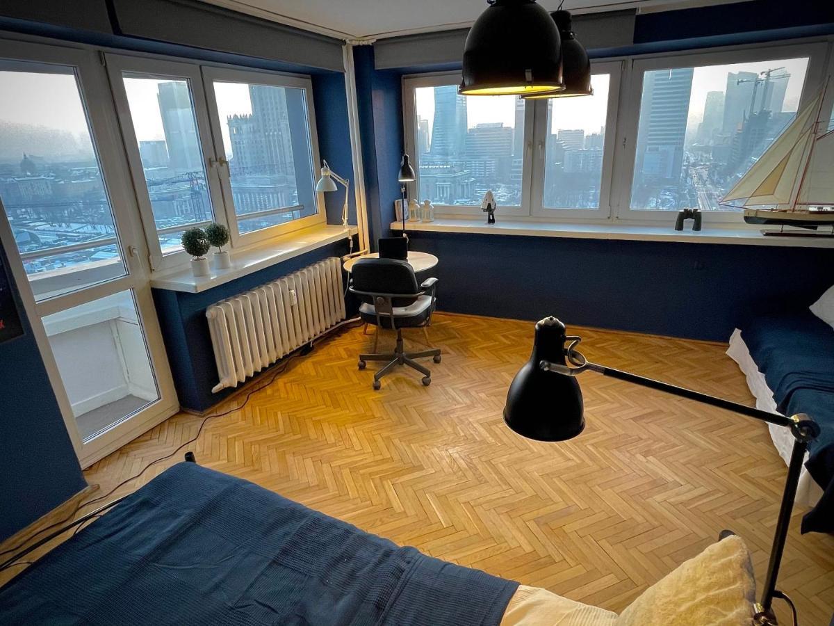 Super Apartament BLUE Ścisłe Centrum Dwie Linie Metra Netflix WiFi 300 Mbs Panorama Miasta Warschau Exterior foto