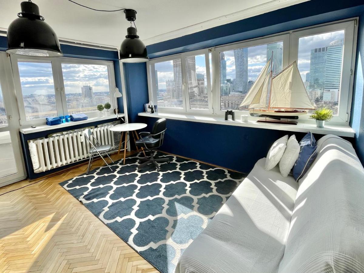 Super Apartament BLUE Ścisłe Centrum Dwie Linie Metra Netflix WiFi 300 Mbs Panorama Miasta Warschau Exterior foto