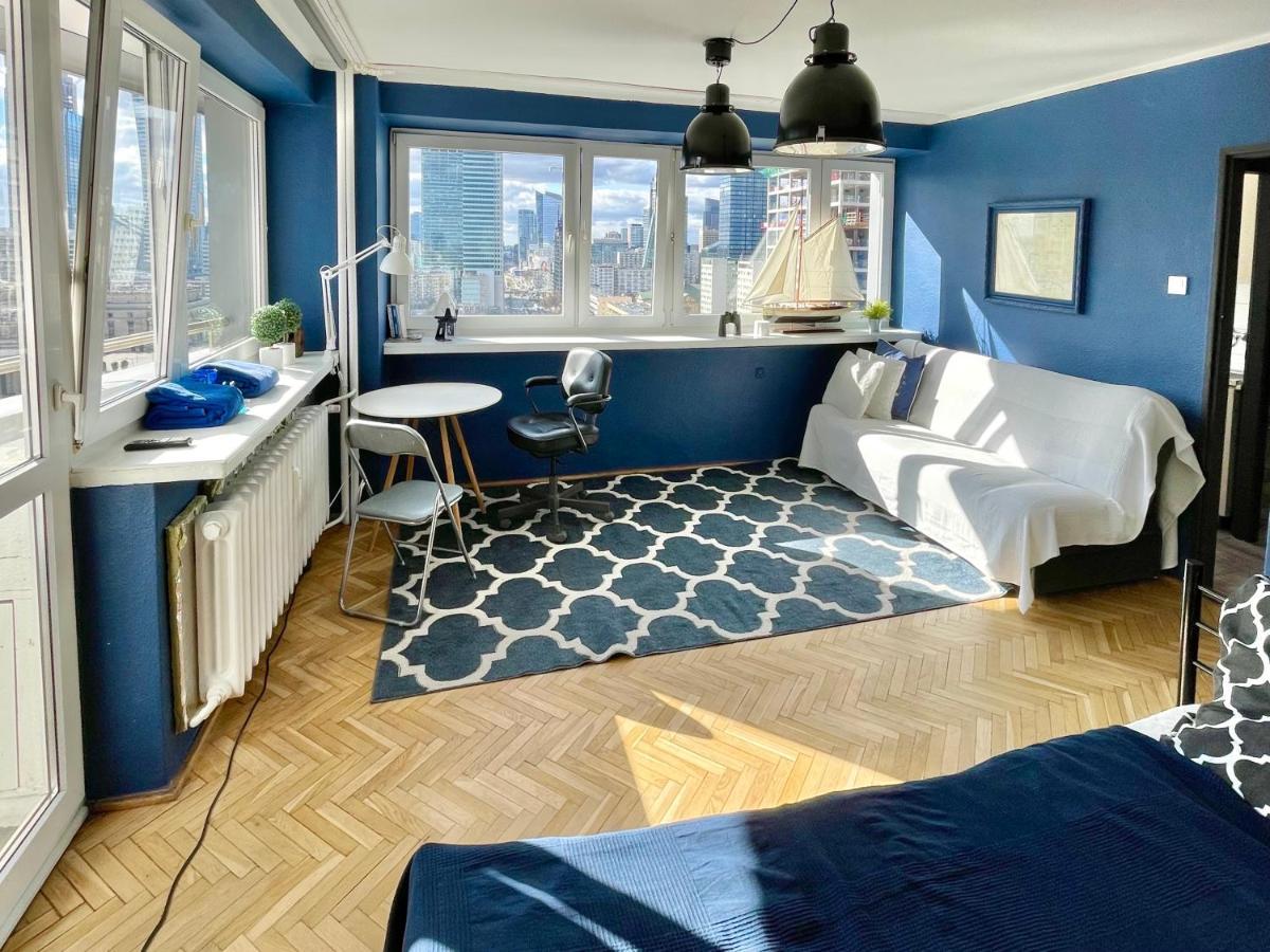 Super Apartament BLUE Ścisłe Centrum Dwie Linie Metra Netflix WiFi 300 Mbs Panorama Miasta Warschau Exterior foto