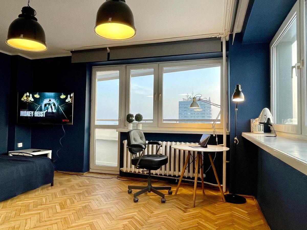 Super Apartament BLUE Ścisłe Centrum Dwie Linie Metra Netflix WiFi 300 Mbs Panorama Miasta Warschau Exterior foto