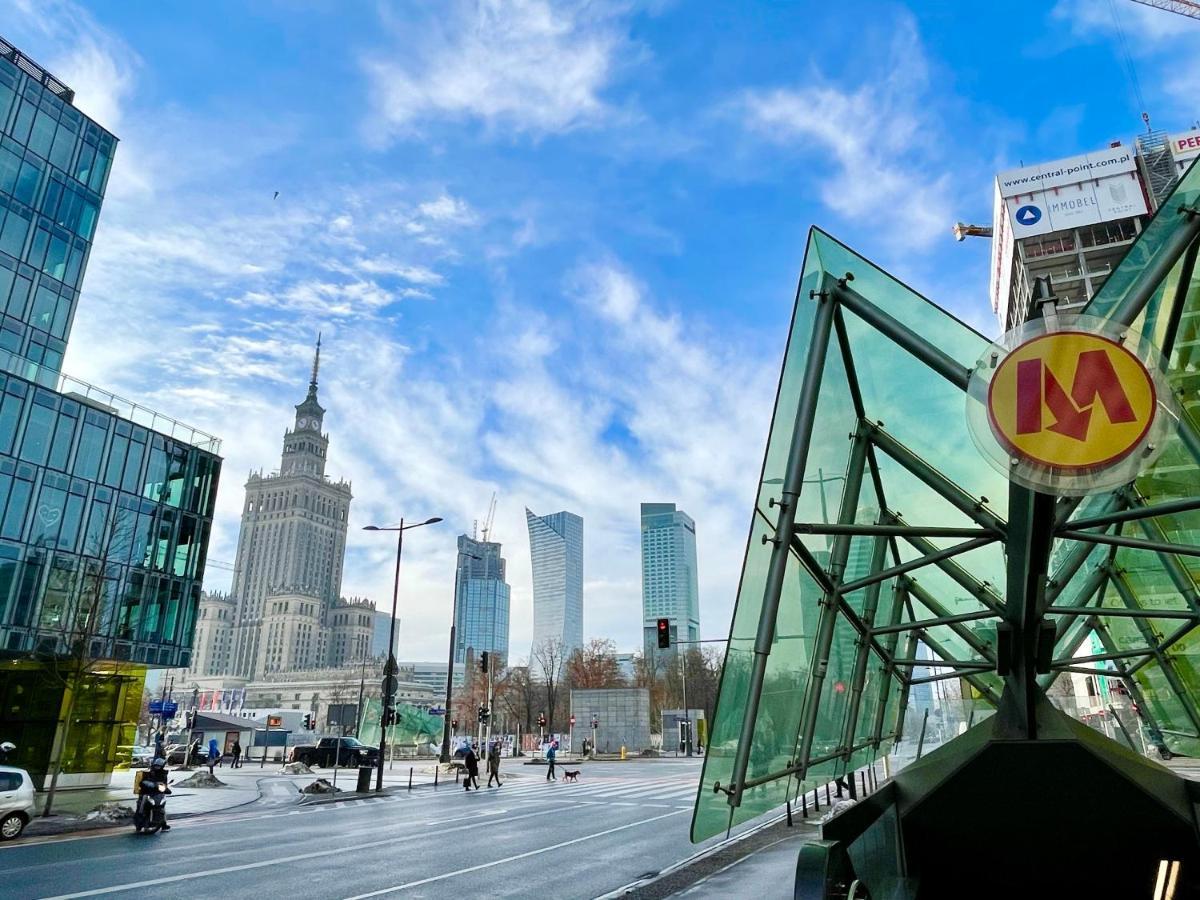 Super Apartament BLUE Ścisłe Centrum Dwie Linie Metra Netflix WiFi 300 Mbs Panorama Miasta Warschau Exterior foto